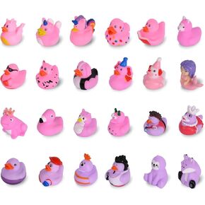24Pcs Rubber Ducks Bath Toys for Baby Girls Boys Toddler Kids, Small Rubber Jeep Ducks Bath Pool Toys Gifts for Jeep Ducking Christmas Birthday Advent Calendar Party Favors