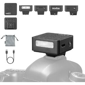 Godox iM20 Camera Flash, Built-in Battery with 5 Levels Flash Power for Canon/Sony/Fuji/Nikon/Panasonic/Olympus, for Cameras with Single-Contact Hotshoe
