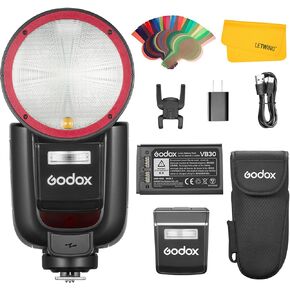 GODOX V1ProCU V1Pro-CU Flash for Canon, 2.4G TTL Flash HSS 1/8000s, 2980mAh Li-ion Battery, Detachable Sub Flash SU-1, External Flash Speedlite Compatible for Canon Camera(USA Version)