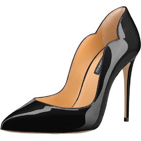 Womens Closed Pointed Toe High Heels Slip On Stiletto Pumps Dress Wedding Shoes 4-Inch