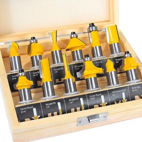 Router Bits 12 Pcs Set, 12 Pieces 1/2" Shank, Beginner Router Bit Kit for DIY, Woodworking Project, High Grade