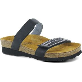 NAOT New Women's Indiana Slide Sandal Jet Black/Purple Rivets 40