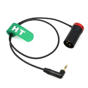 Balanced Audio Cable for Wireless Receiver Mic to Sony Canon Camera Mixer, Right Angle 3.5mm 1/8" to Low-Profile XLR 3 Pin Male 50cm Red