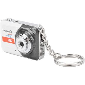 Mini Thumb Camera for Kids, HD Video Picture Taking Exquisite Fashion Mini DV Camera with Keychain, Motion Detection Portable Video Camera (Silver Gray)