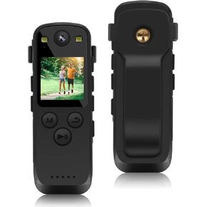 Body Camera with Audio and Video Recording, 64GB Memory Card,1.3" Screen,Night Vision,WiFi Hotspot, Mini Body Cam for Outdoor,Travel Record,Work Records