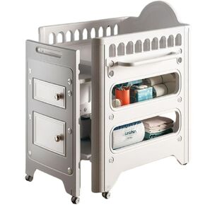 Portable Changing Table with Storage, Sleek Design, Easy Assembly' | 2-in-1 Baby Changing Table with Storage | Portable Baby Care Station, Diaper Changing Table with Cabinets & Bath for Infants