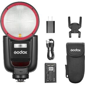 Godox V1Pro-S USA Version Camera Flash Speedlite V1Pro-SU for Sony, with Detachable Sub Flash SU-1, USB-C Charge Battery, 2.4G X Wireless HSS TTL Flash for Sony a7IV a7III a7RIV a7RIII a7C a6500 a6000
