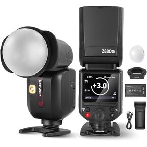 NEEWER Z880-N 76Ws 2.4G TTL Camera Flash Speedlite Compatible with Nikon, Diffuser & Adapter, Upgraded UI, Modeling Lamp, TTL/M Quick Switch, GN60 1/8000s HSS 7.2V/3000mAh Battery 600 Full Power Flash