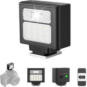 ULANZI SL02 Mini Flash Speedlite with Video Light, GN8 6500K Camera Mini Flashlight Fill Light for Canon Fuji Sony Nikon and Other More SLR Digital Cameras, 4 Power Levels Camera Flash Speedlight