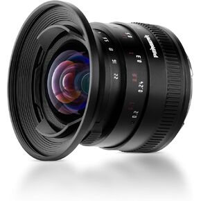 PERGEAR 12mm F2 II for Fuji X, Wide-Angle APS-C Manual Focus Lens, Clicked Aperture Design, Compatible with Fuji X Mount Cameras X-T30II X-T100 X-A7 X-A10 X-E3 X-E4 X-Pro3 X-H2S X-M1 X-S10 (Black)