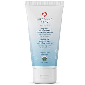 Shoosha Organic Baby Lotion Fragrance Free, for Sensitive Skin, All Natural Face and Body Lotion for Kids, Hypoallergenic, Gluten-Free, Non-Sticky, 100% Biodegradable