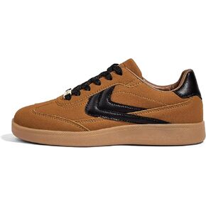 LUCKY STEP Women Retro Sneakers Fashion Classic Gum Sole Tennis Skate Shoes Casual Trendy Walking Trainer Anti Slip Flat Low-Top Footwear