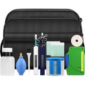 Fiber FTTH Tool Cleaning Kit Fiber Cleaning Kit A Complete Set of Fiber end face Cleaners with Cleaning Box and Replacement core Compatible with SC/FC/ST/LC interfaces