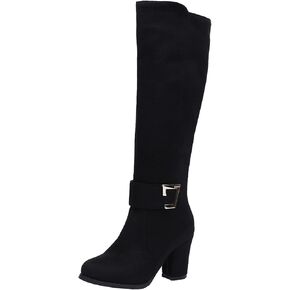 Women's Knee High Boots with Chunky Heel