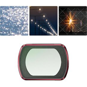 CAPART Star Filter for DJI OSMO Pocket 3, Starburst Sparkling Effect Lens Filter Firework Vlogging Magnetic Mounting Aluminum Frame Multi Coated HD Optical Glass (Starburst)