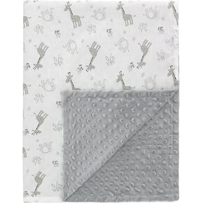 Baby Blanket for Boys Girls Soft Micro Fleece Kids Baby Blanket Throw Blanket with Dotted Backing Shower Gifts 40x30 Inches (Giraffe Elephant)