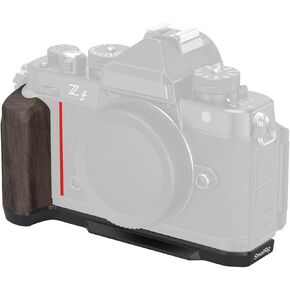 SMALLRIG Z f Wooden Handgrip, L-Shape Grip Holder for Nikon Z f Camera, Retro-Style Side Handle with 1/4"-20 Threaded Hole, Cold Shoe, Quick Release Plate for Arca, Black