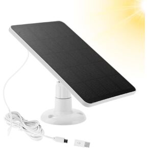 Solar Panel Compatible with WYZE Battery Cam Pro Camera, Wireless Security Camera Outdoor 4W Solar Panel with 10ft Micro USB Charging Cable Type C Port, White