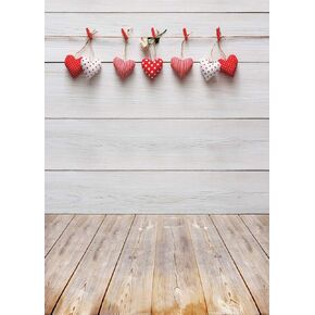 AIIKES 5x7FT Valentine's Day Backdrops Wood Floor Photography Backdrops Love Photo Backdrop Baby Shower Birthday Background Wood Photo Booth Studio Props 10-548