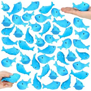 POEN 100 PCS Rubber Bath Toys Bulk Cute Animal Bathontub Toys Sea Animal Toys Tollating Ocean Screaky Toys For Birthday Summer Pool Party Goys Charshroom Class