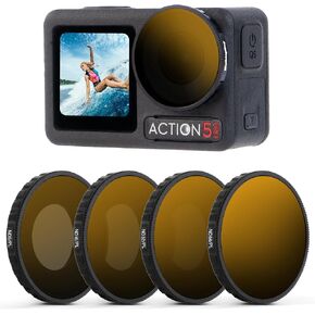 Walking Way ND Filter Set Compatible with DJI Osmo Action 5 Pro/Action 4-4 Pack (ND8/PL, ND16/PL, ND32/PL, ND64/PL),Neutral Density Filters HD Optical Glass/Multi-Coated