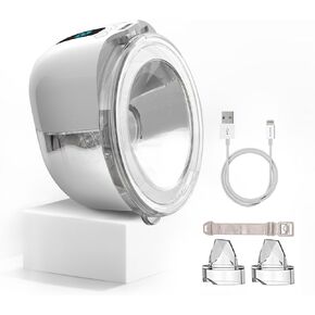 2023 Upgraded Wearable Breast Pump Hands Free, Discreet, Silent,3 Modes and 9 Levels- Wireless Hands Free Breast Pump, LCD, Lightweight, Skin Friendly Breastpump, 21mm Flange-180 ml, Single