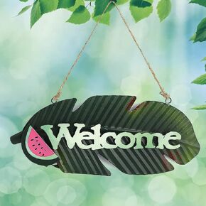 Christmas Decorations, Welcome Sign, Welcome Sign for Front Door, Welcome Board Front Door Sign, Garden Decor Home Decor for Front Door, Hanging Garden Decoration -Watermelon