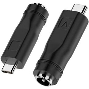 USB C to DC 5.5mm X 2.1mm Adapter, Barrel Power Tip 5.5mm Female 2.1mm Adapter Made for USB Lights, Small Fan, Foldable Solar, Laptops, Cameras Series