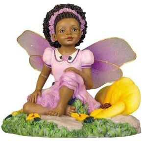 Ebony Treasures African American Fairy: Child in Lavender, 4" H