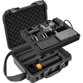 Tomat Action 5 Pro Case Waterproof Hard Dual Layer Case For DJI Osmo Action5 Pro/4/3 Accessories Premium Hard Travel Carry Bag Protective, Compatible for MIC 2/Multifunctional Charging Handle