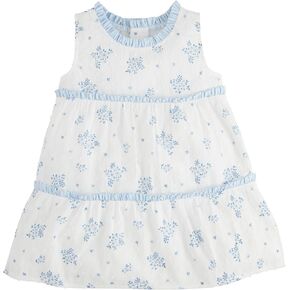 Mud Pie Baby Girls Children's Blue Floral Tiered Dress