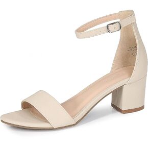 Bella Marie Jean Women's Strappy Open Toe Block Heel Sandals