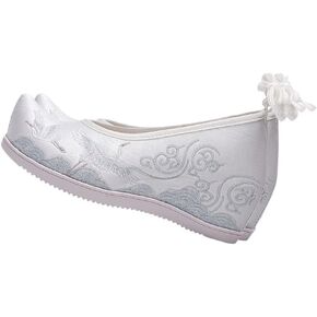 Holibanna Women Hanfu Shoes Embroidered Chinese Style Shoes Mesh Vintage Embroidery Shoes for Ladies White