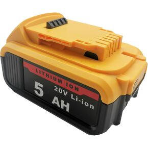 20V 5Ah Battery Replacement for Dewalt 20V MAX XR Battery, Compatible wiht DCB205 DCB206 DCB204 DCB203 DCB208, Used for DeWalt 20V Cordless Power Tools, 1 Pack