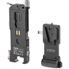 Tilta Battery Plate Compatible with DJI RS 4 Power Pass-Through Plate Kit - Gold Mount | Includes 14.8V P-Taps, a 2 Pin Lemo and USB-C Port | Expand Power via Swappable Gold Mount and V-Mount