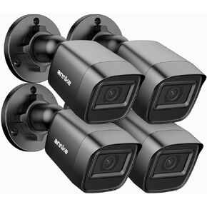 ANNKE 2MP Wired Security Camera, 1080P (1920X1080) HD TVI Add-on Outdoor CCTV Bullet Cameras, 66ft IR Night Vision, 3.6mm Lens, IP67 Weatherproof for Home & Business Surveillance, 4 Pack, White