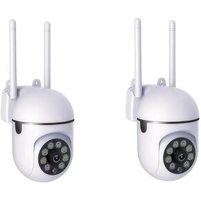 Outdoor Security Cameras, 2.4GHz & 5G WiFi Cameras for Home Security, 1080P Dome Surveillance Cameras 360° View, Waterproof with Motion Detection, 2-Way Audio (2PCS)