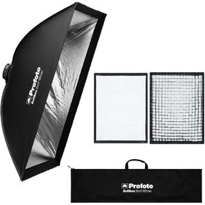 Profoto Softbox 3 × 4 أقدام مستطيلة مع حزمة الناشر الأمامية المريحة وناشر قابلة للإزالة (فضية) مع مستطيلة بروفيوتو ناعمة 3 × 4 أ. in Kuwait