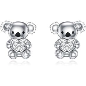 Diamond Animal Earrings for Women Highland Cow Stud Earrings Sterling Silver Cute Animal Earrings for Women Valentine's Day Birthday