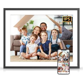 Large Digital Photo Frame 32GB - 17-inch Electronic Digital Photo Frame, Dual-WiFi Smart Digital Photo Frame IPS Touch Display, Auto-Rotate, Easy to Share Photo Video via App Email, Mom
