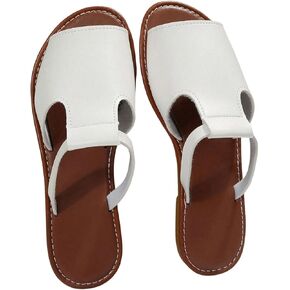 Gorglitter Women's Cut Out Wide Band Flack Sandals مفتوحة إصبع القدم أحذية غير رسمية شريحة شريحة