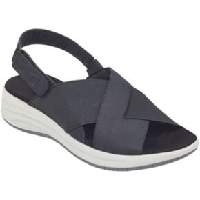 Easy Spirit Womens Daimiel Flat Sandals (9, Black)