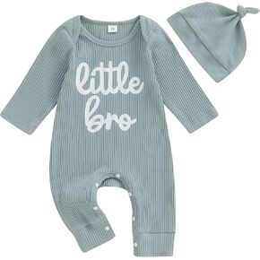 Hello Im New Here Newborn Outfit Girl Knit Jumpsuit Romper One Piece Infant Bodysuit Preemie Clothes Coming Home