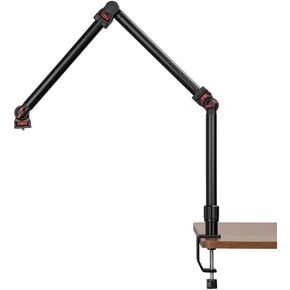 REFLEX CAMERA 37" Articulating Magic Arm Overhead Camera Mount – 3.3kg Load Capacity, Boom Arm with 1/4", 3/8", 5/8" Screws, 2-60mm Clamp Range Ideal for DSLR, Photography, Videography & Streaming