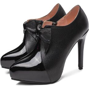 SHEMEE Women's Platform Stiletto High Heel Ankle Booties Thin Heels Pumps Side Zip Short Boots Shoes