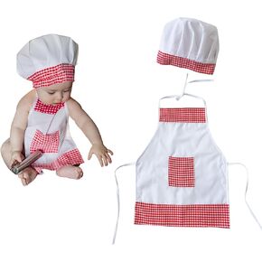 Jastore Newborn Photography Prop Baby Chef Outfits Baby Photo Outfit Baby Chef Costume Chef Hat Apron