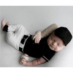 Newborn Photography Props Outfits Baby Baseball Hat Pants Set Baby Photography Costume for Girls Boys Photoshoot
