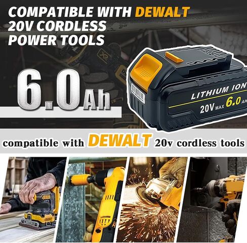DCB206 استبدال البطارية لبطارية DEWALT 20V متوافق مع DEWALT 20V بطارية DCB206 DCB205 DCB204 DCD/DCF/DCG لأدوات الطاقة اللاسلكية DEWALT 20 فولت (2Packs) in Saudi Arabia