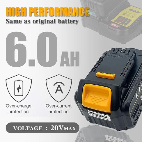 DCB206 استبدال البطارية لبطارية DEWALT 20V متوافق مع DEWALT 20V بطارية DCB206 DCB205 DCB204 DCD/DCF/DCG لأدوات الطاقة اللاسلكية DEWALT 20 فولت (2Packs) in Saudi Arabia