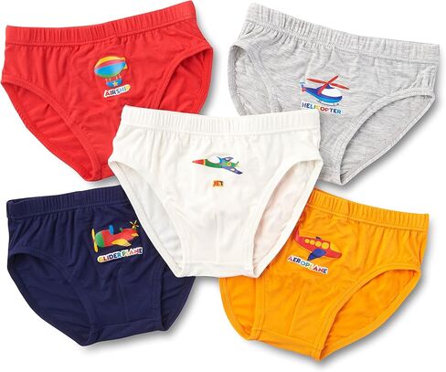 Simply Life Boys’ Underwear Breathable Bamboo Viscose/Spandex Briefs (5pc Pack) - Printed in Saudi Arabia